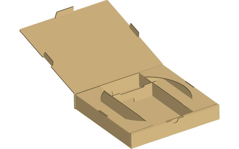 Un calage en carton ondulé alliant protection, ergonomie au montage et prix optimisé pour un plateau de table